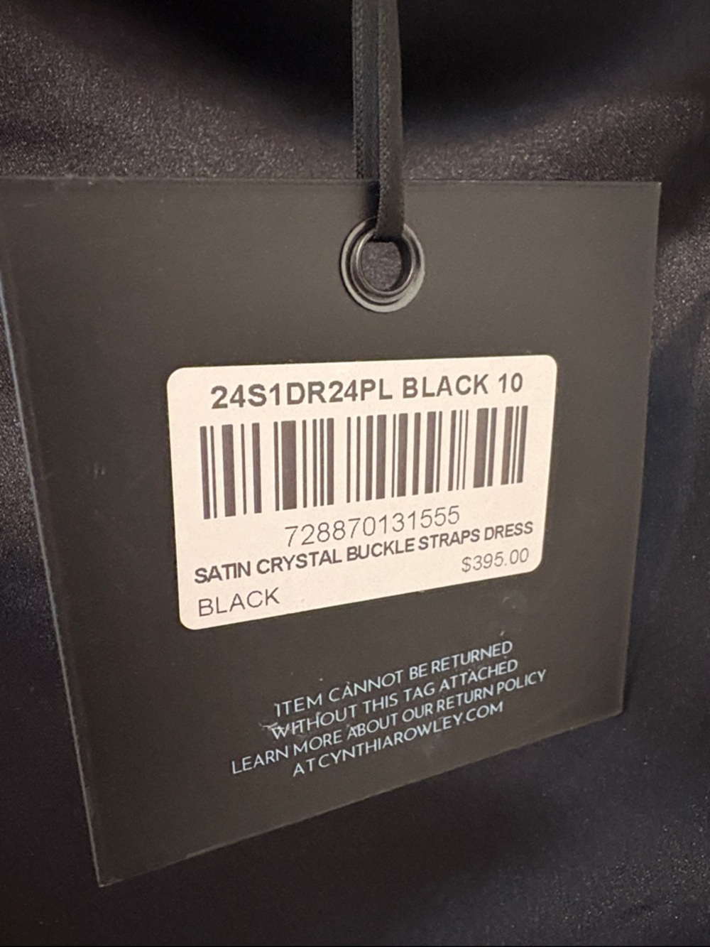 NWT [Cynthia Rowley] Gigi Satin Short Mini Cocktail Dress in Black Women’s 10 - Picture 13 of 14